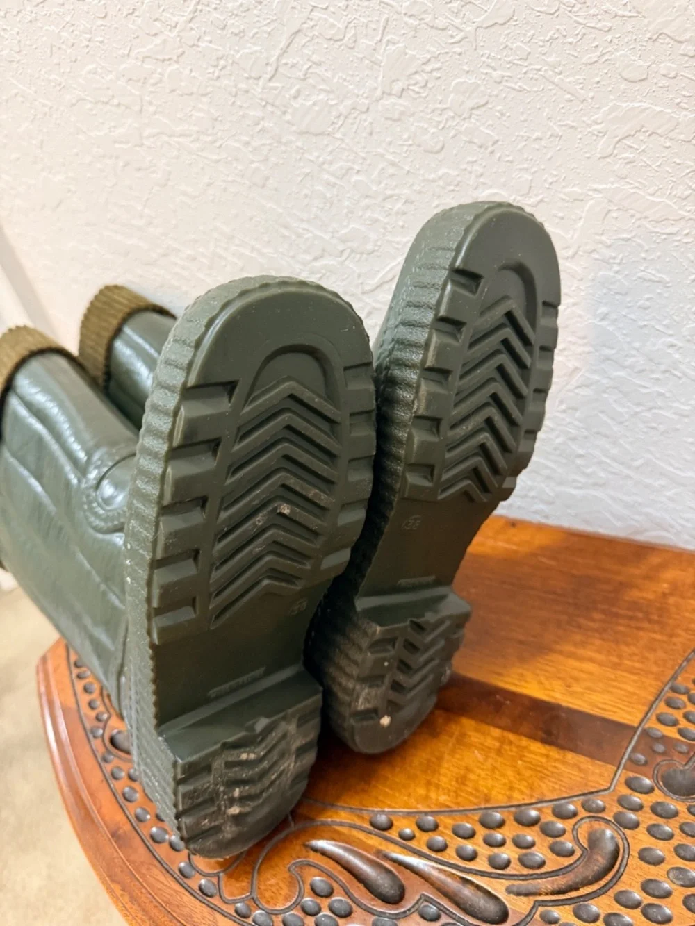 Aigle Fur-Lined Rubber Boots – Military Green Rain Boots EU 38‎